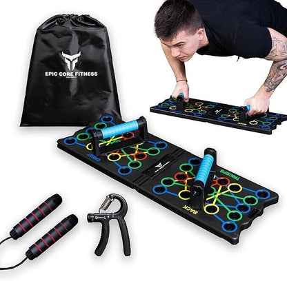 Push up Board Fitness System - Epic CORE. Jump Rope and Hand Strength. Brand New