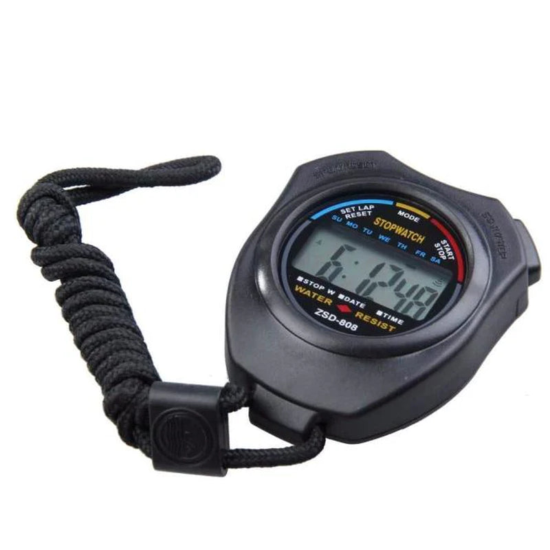 2PCS SET Digital Stopwatch Sports Counter Chronograph Date Timer Odometer Watch