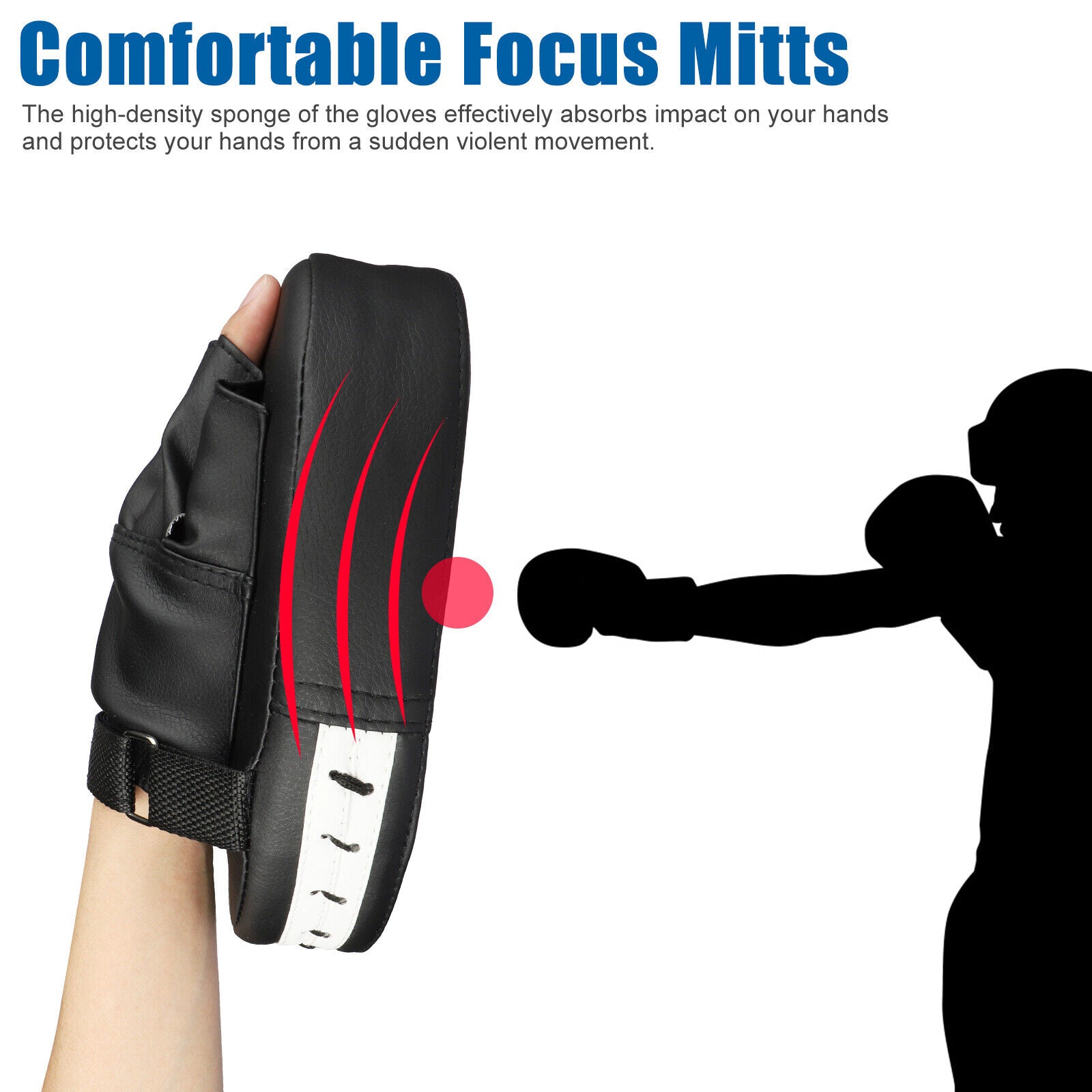 2PCS MMA Boxing Punching Mitts Sparring Gloves Kick Target Focus Training Pads